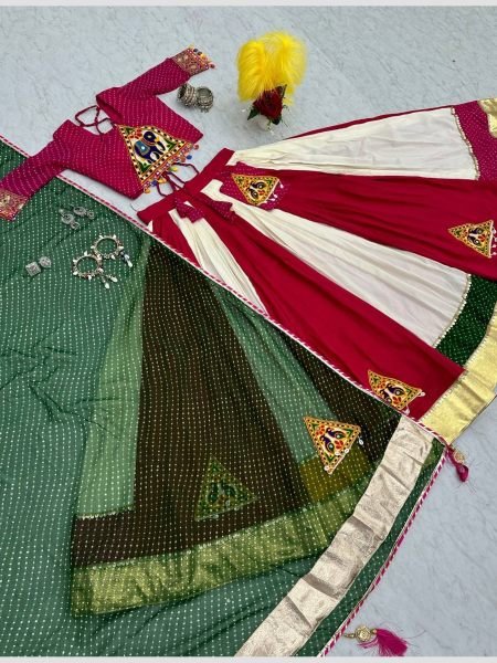 Navratri Special Attached Purse Lehenga Choli Navratri Lehnega Choli