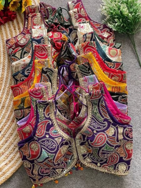 Navratri Special Embroidered Blouses Kodi Lace and Mirror Work Ready Collection Sarees 
