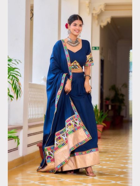 Navratri Special Fully Stitched Pure Rayon Lehenga Choli  Navratri Lehnega Choli