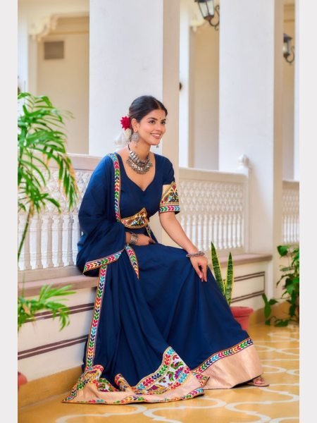 Navratri Special Fully Stitched Pure Rayon Lehenga Choli  Navratri Lehnega Choli