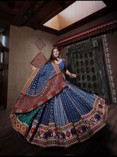 Navratri Special Lehenga Choli Heavy Cotton Rayon with Digital Print Navratri Lehnega Choli