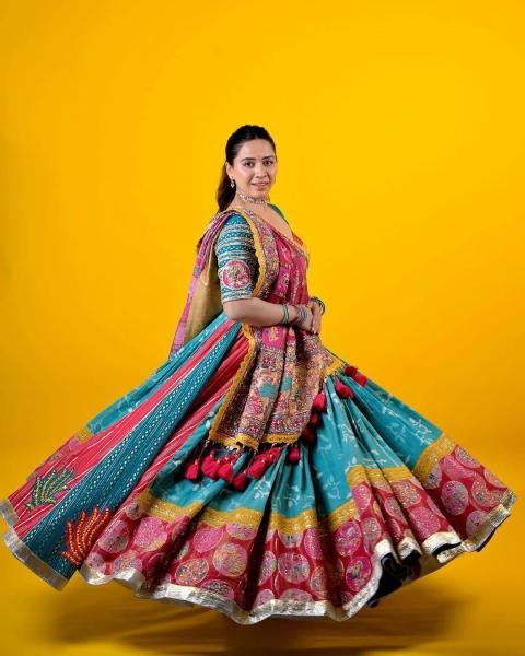 Navratri Special Muslin Cotton Chaniya Choli with Digital Print & Real Mirror Work at Manufacturer Rate Navratri Lehnega Choli