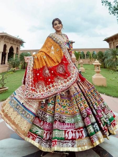 Navratri Special Soft Butter Silk Lehenga Choli  Navratri Lehnega Choli