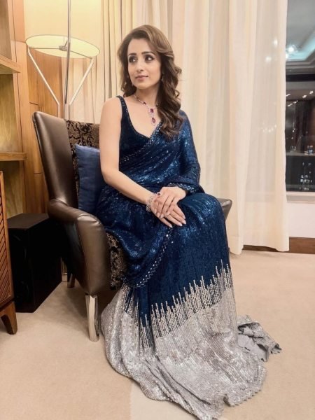 Navy Blue Georgette Saree with Heavy Work for Special Occasions at Wholesale Price Bollywood Fancy Sarees Wholesale