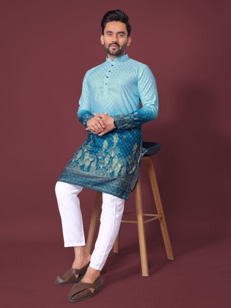 Nawabi Ease Cotton Rayon Kurta Set with Raymond Pajama for Festive Style Kurta Pajama Wholesale