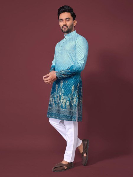 Nawabi Ease Cotton Rayon Kurta Set with Raymond Pajama for Festive Style Kurta Pajama Wholesale