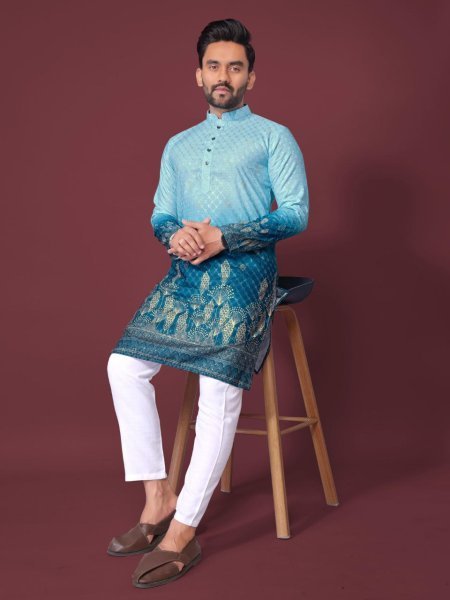 Nawabi Ease Cotton Rayon Kurta Set with Raymond Pajama for Festive Style Kurta Pajama Wholesale