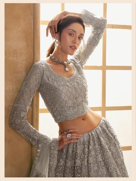 Net Lehenga Choli with Wholesale  Retail   Online Womens Ethnic Wear by Leading Indian Textile Exporter