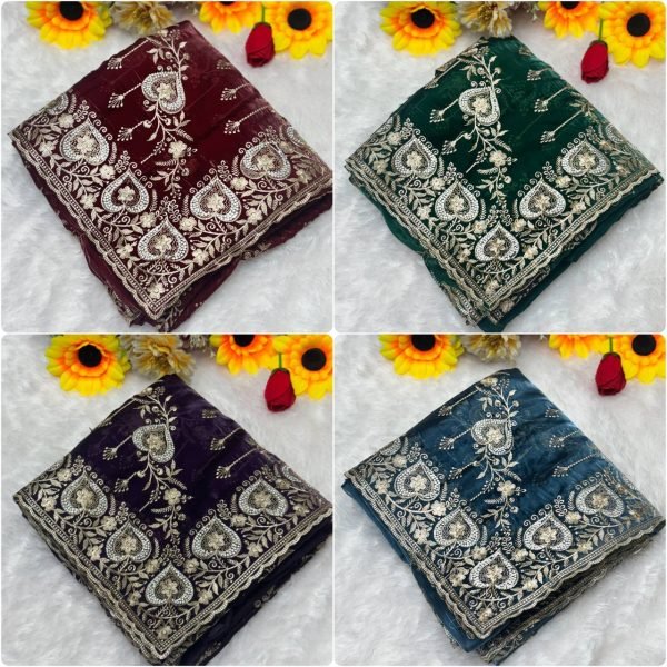 New Amazing Designer Heavy Jimmy Choo Silk Saree For Women Fashion JIMMY CHOO SAREE