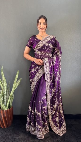 New Amazing Designer Heavy Jimmy Choo Silk Saree For Women Fashion JIMMY CHOO SAREE