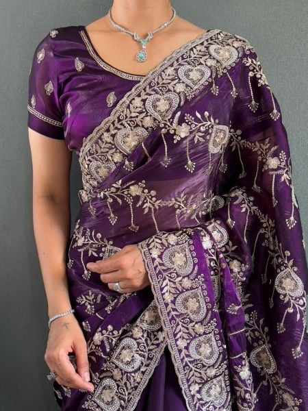 New Amazing Designer Heavy Jimmy Choo Silk Saree For Women Fashion JIMMY CHOO SAREE