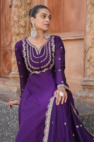 New Anarkali Vichitra Silk Kurta Set Ready To Wear Best Offer New Collection Anarkali Kurtis 