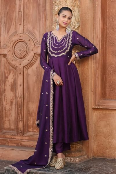 New Anarkali Vichitra Silk Kurta Set Ready To Wear Best Offer New Collection Anarkali Kurtis 