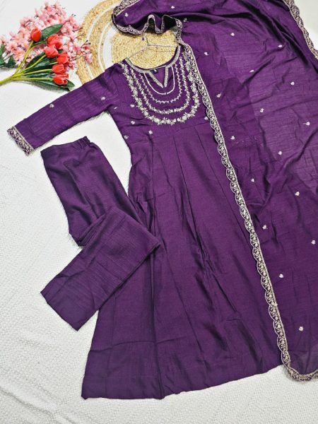 New Anarkali Vichitra Silk Kurta Set Ready To Wear Best Offer New Collection Anarkali Kurtis 