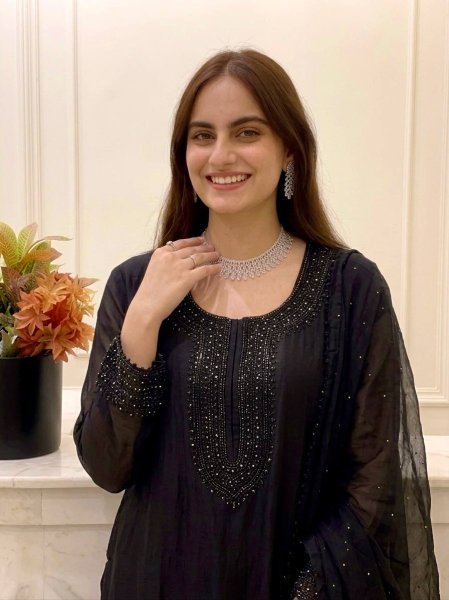 New Arrival Black Fancy Kurti With Stylish Party Wear Sharara And Dupatta Ready To Wear Collection