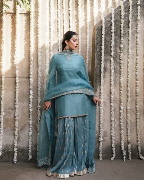 New Arrival Eid Special Design Heavy Faux Georgette Embroidered Sharara Palazzo Set Best Wholesale Rate Ready To Wear Collection