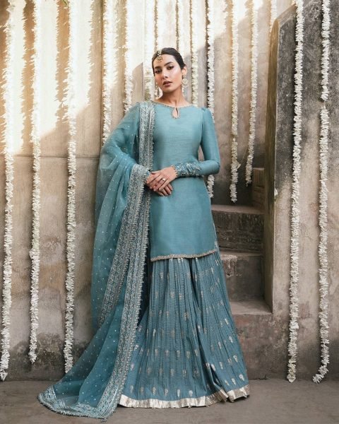 New Arrival Eid Special Design Heavy Faux Georgette Embroidered Sharara Palazzo Set Best Wholesale Rate Ready To Wear Collection