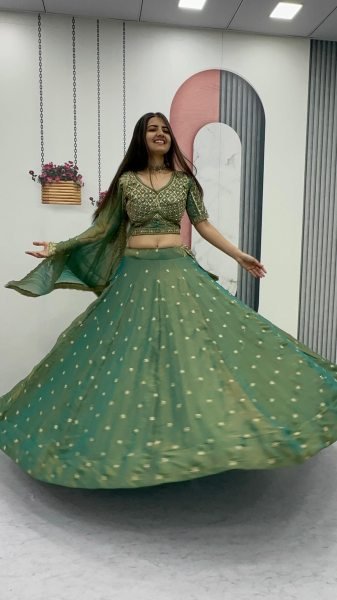 New Arrival Green Heavy Lehenga Choli for Women at Wholesale Price Designer Lehenga Choli