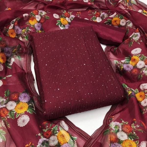 New Arrival Of Chanderi Dress Material At Wholesale Rate Color Set Matching Dress Material Wholesale