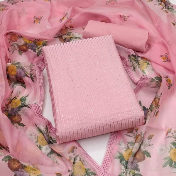 New Arrival Of Chanderi Dress Material At Wholesale Rate Color Set Matching Dress Material Wholesale