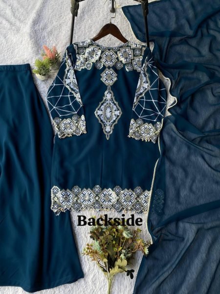 New Arrival Pakistani Style Georgette Party Wear Palazzo Dress Set Bulk Wholesale Collection Ready To Wear Collection