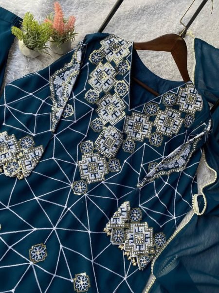 New Arrival Pakistani Style Georgette Party Wear Palazzo Dress Set Bulk Wholesale Collection Ready To Wear Collection