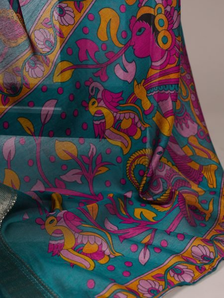 New Arrival Saree Collection from Surat Floral Print Viscose Chanderi Saree with Zari Weaving Work For Best Deals Silk Sarees Wholesale