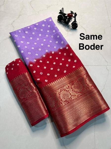 New Collection Bandhej Saree – Pure Dola Silk with Original Jacquard Pattu Borders Bandhej Sarees Wholesale