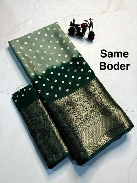 New Collection Bandhej Saree – Pure Dola Silk with Original Jacquard Pattu Borders Bandhej Sarees Wholesale