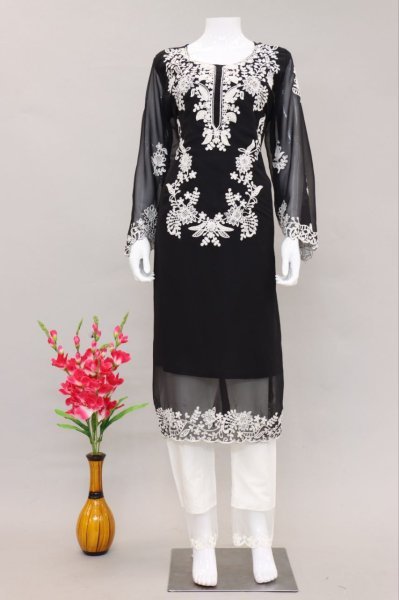 New Collection Chikankari Floral Embroidered Kurta Set For Women  Girls Lucknowi Chikankari Kurtis Wholesale