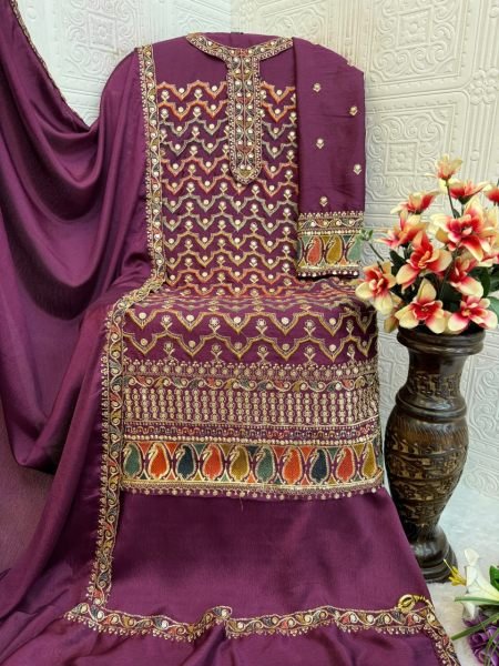 New Collection Heavy Chinon Salwar Kameez with Designer Sequin Work Large Size Ethnic Wear for Weddings and Festive Occasions Designer Plazzo Salwar Suits Wholesale