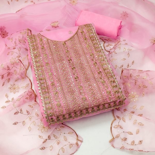 New Collection Organza Silk With Multi Work Dress Material Punjabi Dress Materials Wholesale