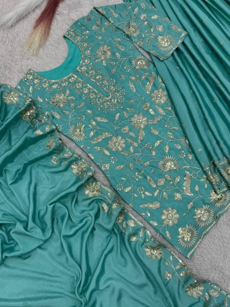 New Collection Ready To Wear Pure Chinon Silk Embroidered Suit Manufacturer In Surat Ready To Wear Collection