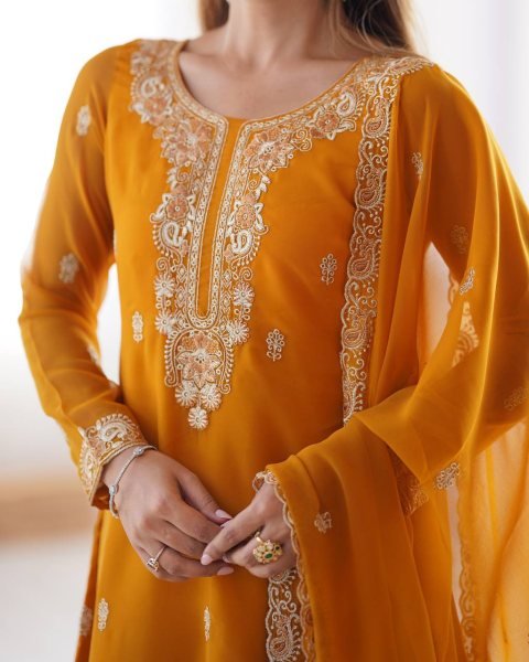 New Design Includes Shiny Yellow Silk Suit Wholesale Readymade Collection Kurti Dealer Ready To Wear Collection