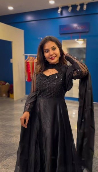 New Designer Anarkali Suit Heavy Faux Georgette with Embroidery & Sequence Work Ready-to-Wear  Anarkali Kurtis 