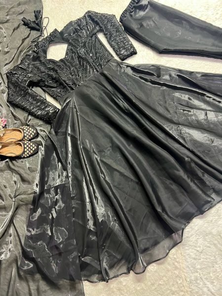 New Designer Anarkali Suit Heavy Faux Georgette with Embroidery & Sequence Work Ready-to-Wear  Anarkali Kurtis 