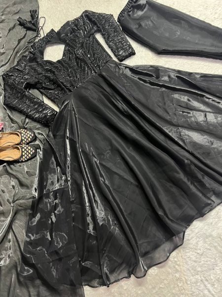 New Designer Anarkali Suit Heavy Faux Georgette with Embroidery & Sequence Work Ready-to-Wear  Anarkali Kurtis 