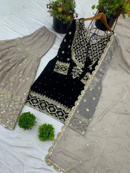 New Designer Collection in Heavy Faux Georgette with Full Embroidery Work and Stitched Salwar Suit for Women Surat Wholesale  Ready To Wear Collection