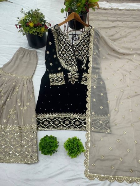 New Designer Collection in Heavy Faux Georgette with Full Embroidery Work and Stitched Salwar Suit for Women Surat Wholesale  Ready To Wear Collection