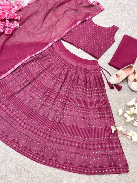 New Designer Embrodery Work Kids Lehnega Choli  Girls Wear