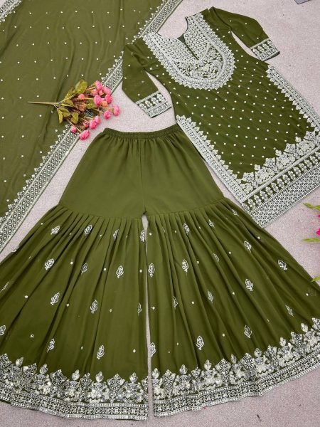 New Designer Latest Heavy Embroidery Sequence Work Fashionable Suit for Best Price Ready To Wear Collection