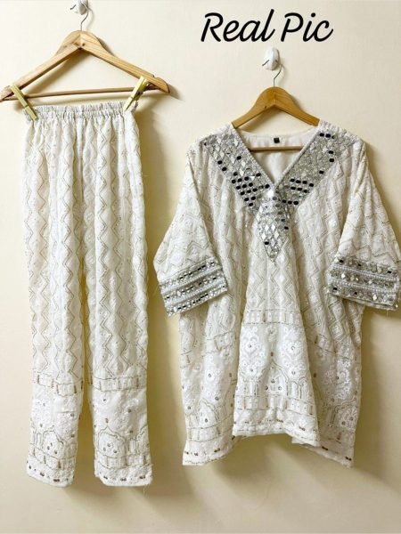 New Designer Lucknowi Chikankari work Kaftan  Kaftan 
