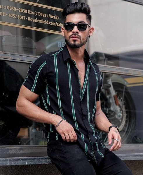 New Designer Lycra Half Sleeve Shirt Mens Shirt