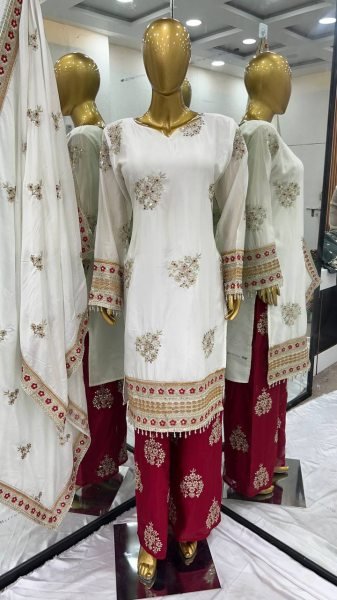 New Designer Party Wear Look Budget Friendly Stitched Suit Best Price Ready To Wear Collection