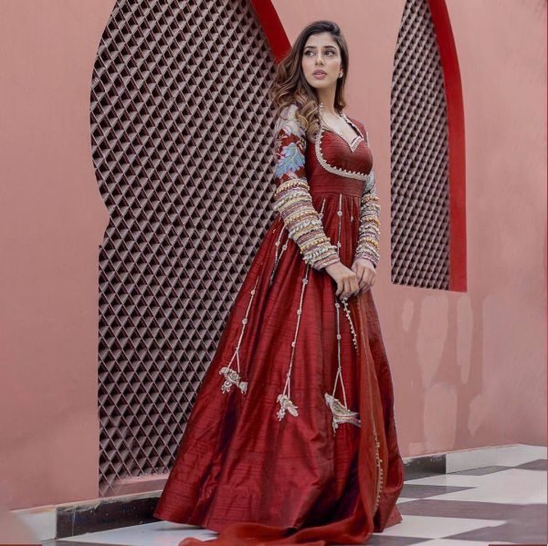 New Designer Party Wear Look Heavy Embroidery Sequence Work Gown Ready To Wear Collection