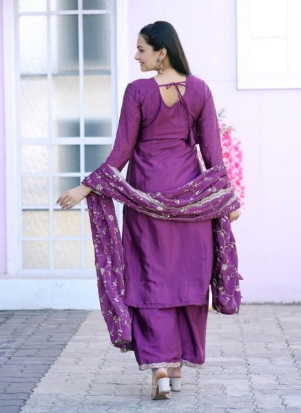 New Designer Party Wear Pure Chinnon Silk Stitched Suit 3-Piece Ready-to-Wear Collection Elegant & Stylish 3 Piece Kurti Set