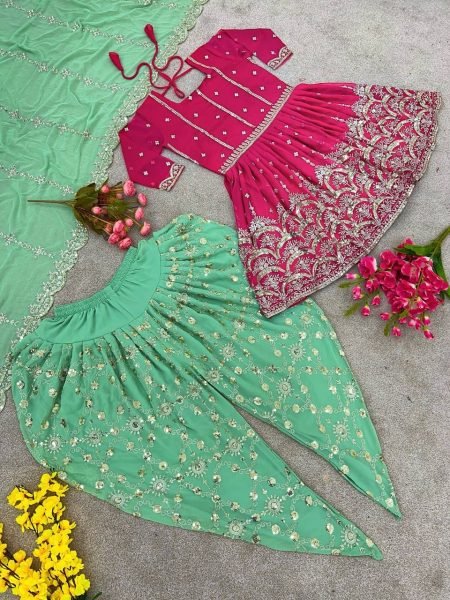 New Designer Party Wear Look Top  Dhoti Salwar and Dupatta Ready To Wear Collection