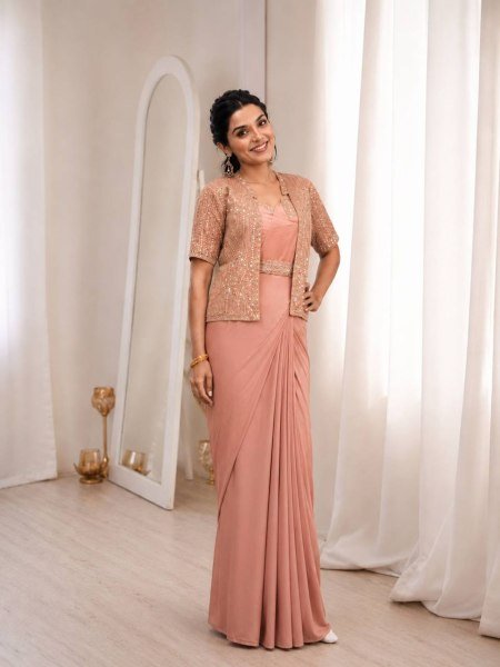 New Designer Ready to Wear Saree with Heavy Sequence Work at Best Wholesale Price 