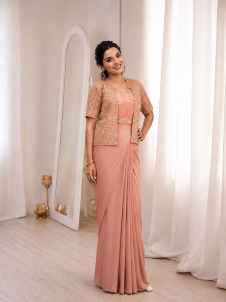New Designer Ready to Wear Saree with Heavy Sequence Work at Best Wholesale Price Ready To Wear Saree 