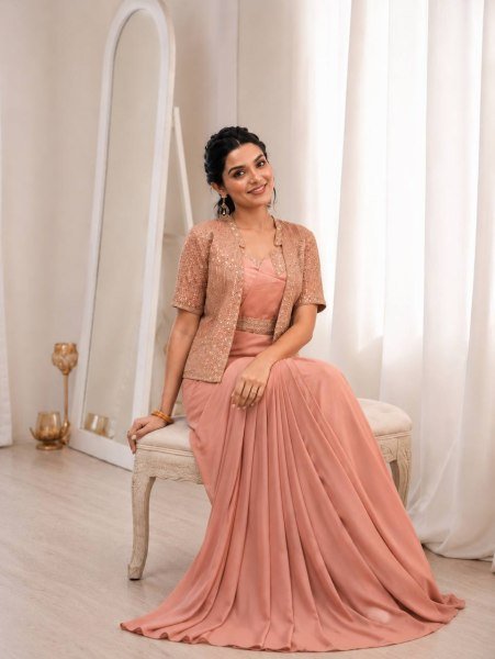New Designer Ready to Wear Saree with Heavy Sequence Work at Best Wholesale Price Ready To Wear Saree 